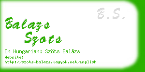 balazs szots business card