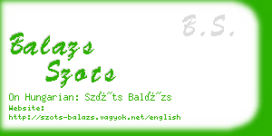 balazs szots business card